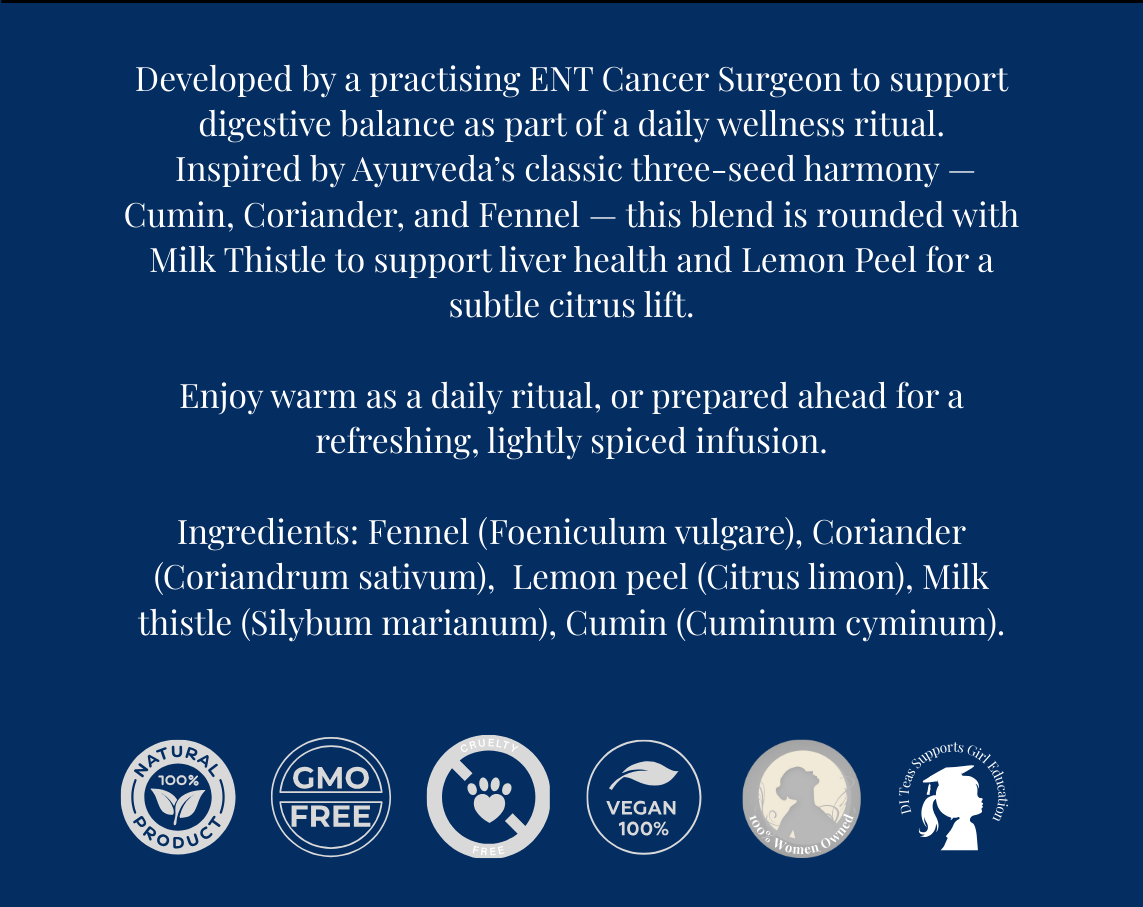 Product label with text and logos on a blue background - Seeds & Citrus